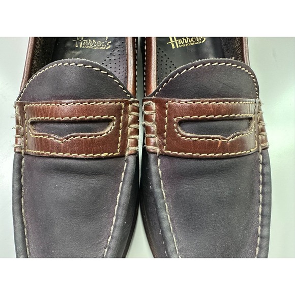 Oliver Sweeney for Harrods London Bespoke Mens Leather Penny Loafers Shoes 8.5 - Picture 5 of 8